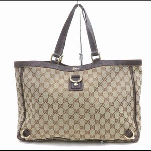 Auth Gucci Light Brown Canvas Bag